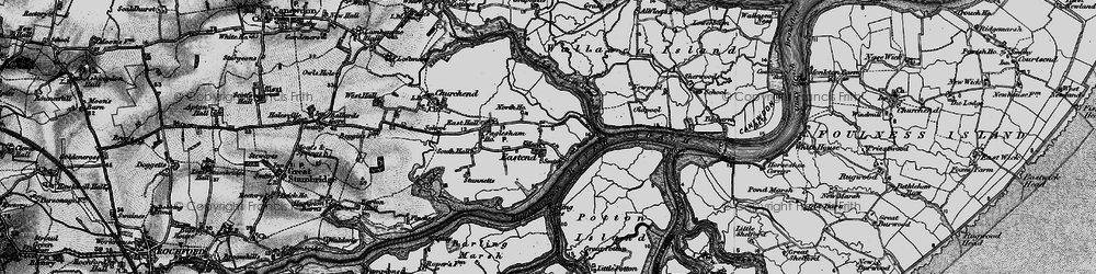 Old map of Barling Ness in 1895