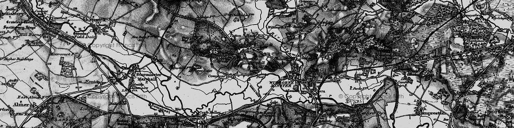 Old map of Pamphill in 1895