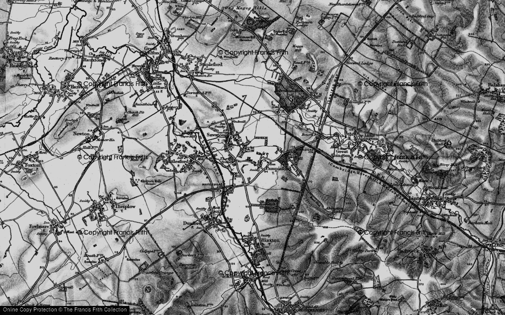 Old Map of Historic Map covering Brent Ditch in 1895