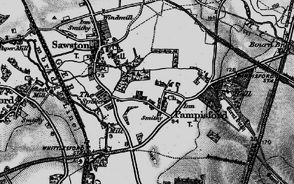 Old map of Pampisford in 1895