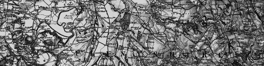 Old map of Burton's Wood in 1897