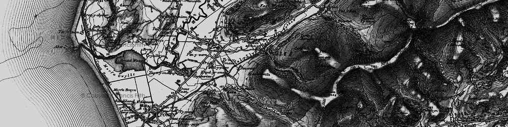 Old map of Afon Cwm-pandy in 1899