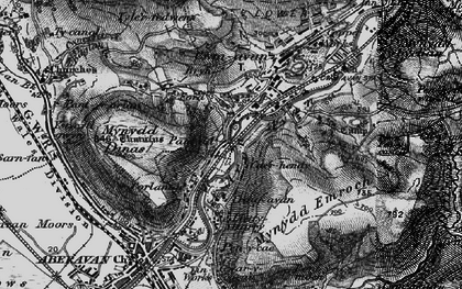Old map of Pantdu in 1897