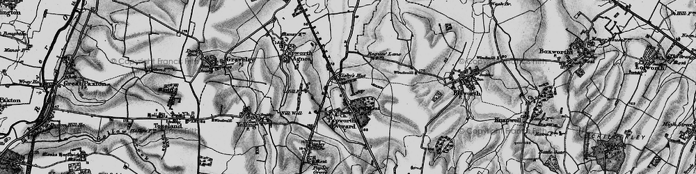 Old map of Papworth Everard in 1898
