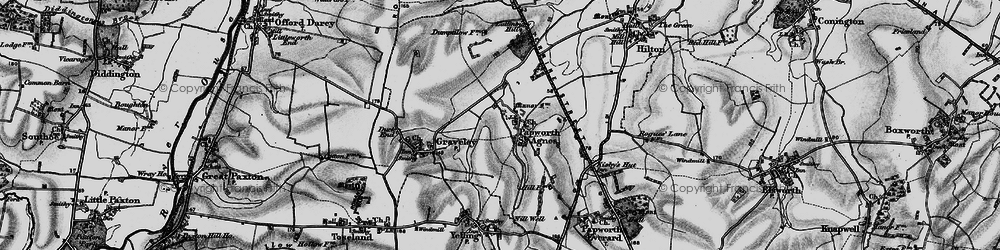 Old map of Papworth St Agnes in 1898