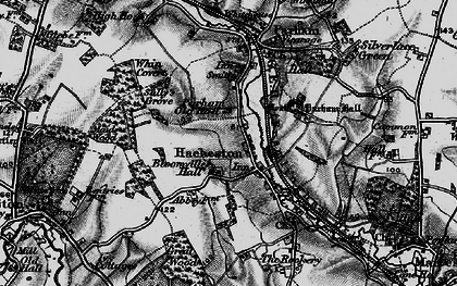 Old map of Parham Old Hall in 1898