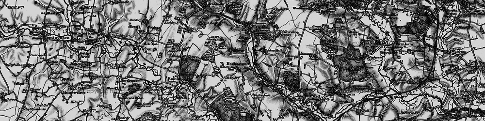 Old map of Parham Old Hall in 1898