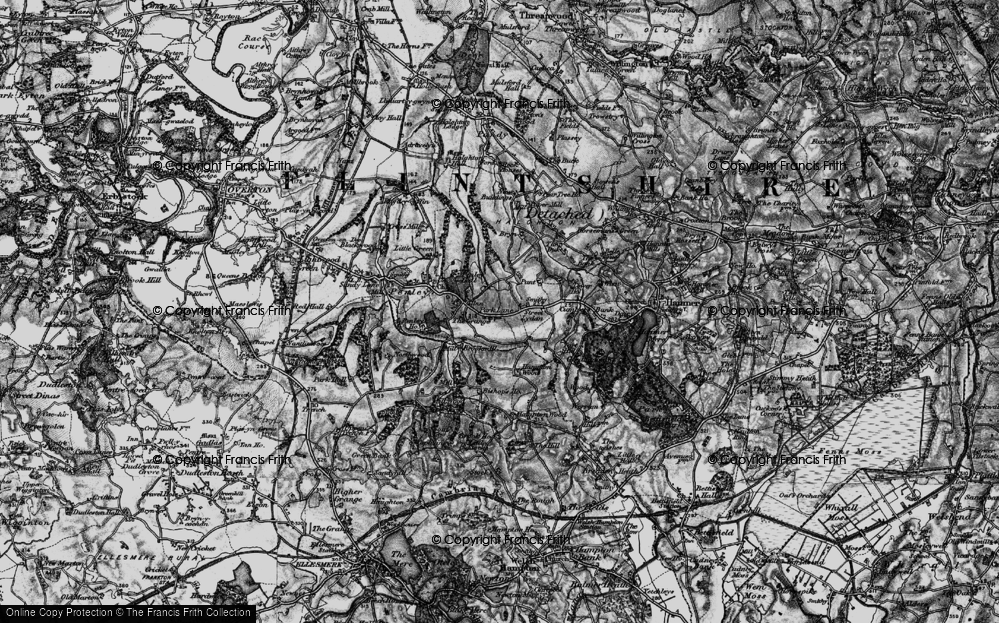 Old Map of Historic Map covering Bryn Newydd in 1897