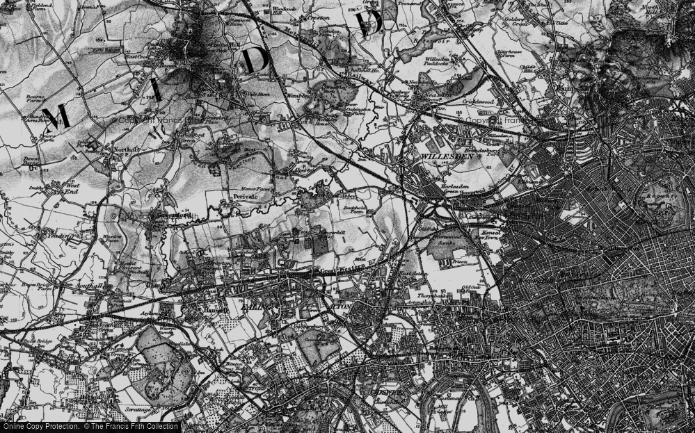 Old Map of Park Royal, 1896 in 1896