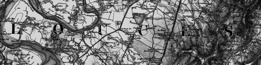 Old map of Parkend in 1896