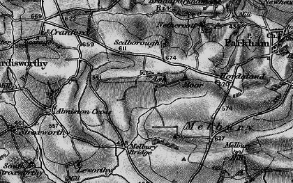 Old map of Parkham Ash in 1895