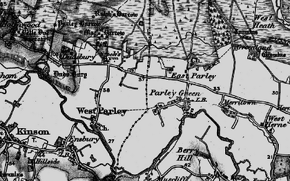 Old map of Parley Green in 1895