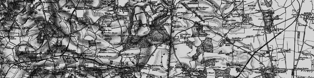 Old map of Hook Moor in 1898