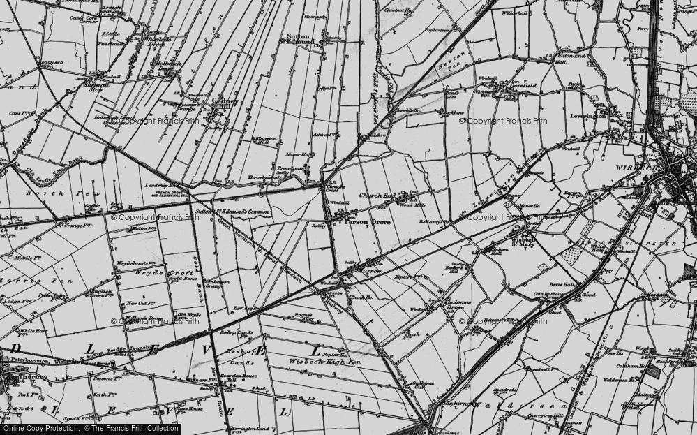 Old Map of Parson Drove, 1898 in 1898