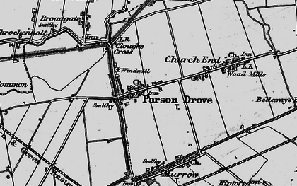 Old map of Parson Drove in 1898