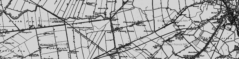 Old map of Parson Drove in 1898