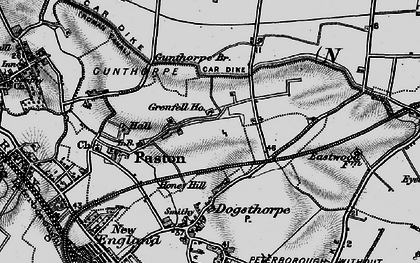 Old map of Paston in 1898