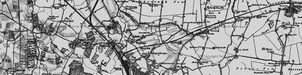 Old map of Paston in 1898
