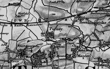 Old map of Patney in 1898