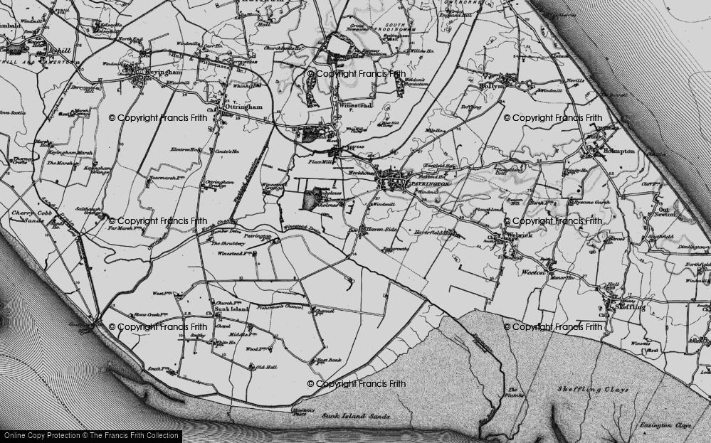 Old Map of Historic Map covering Winestead Drain in 1895