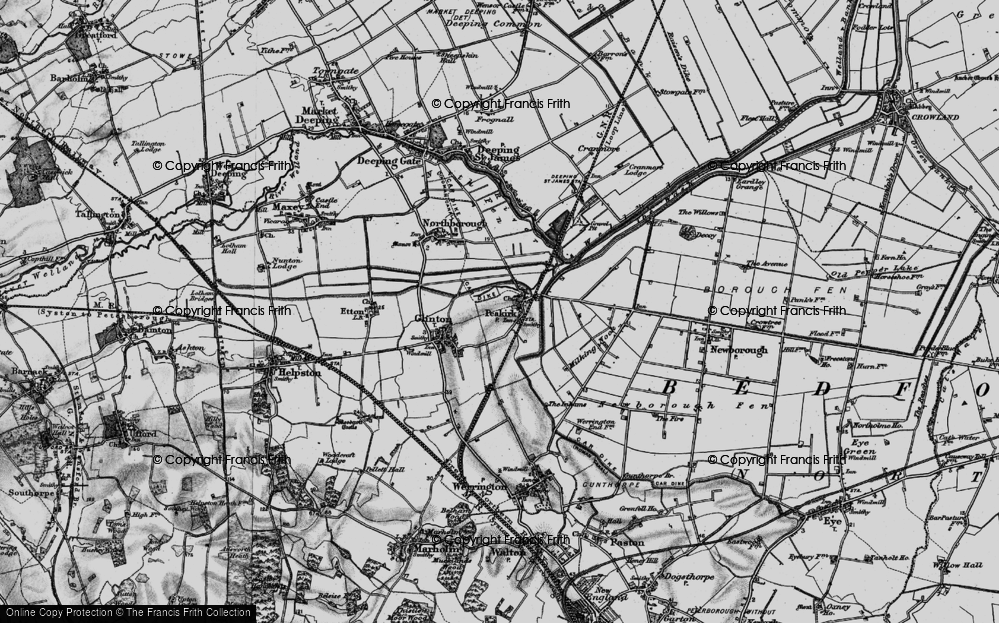 Old Map of Peakirk, 1898 in 1898