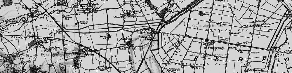 Old map of Peakirk in 1898