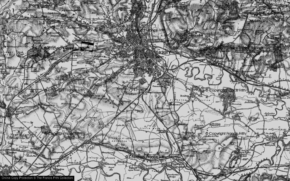 Old Map of Pear Tree, 1895 in 1895