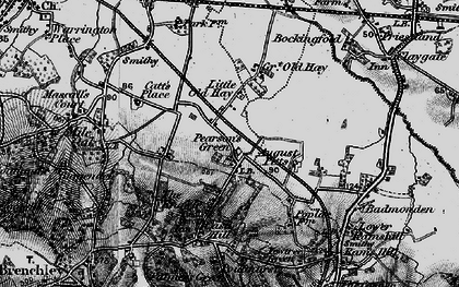 Old map of Pearson's Green in 1895