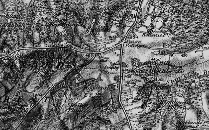Old map of Pease Pottage in 1895