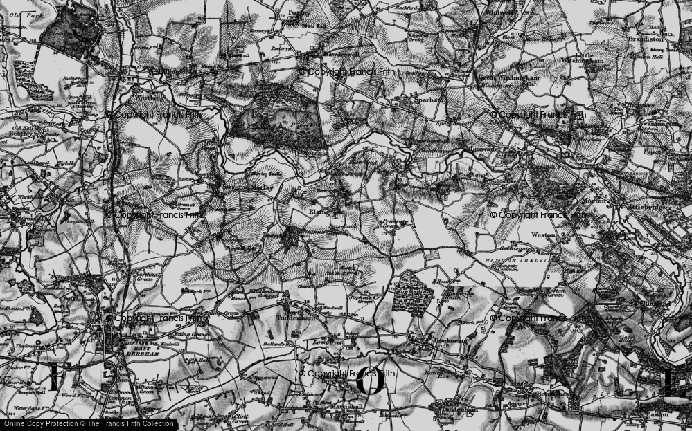 Old Map of Peaseland Green, 1898 in 1898
