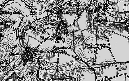 Old map of Peaseland Green in 1898