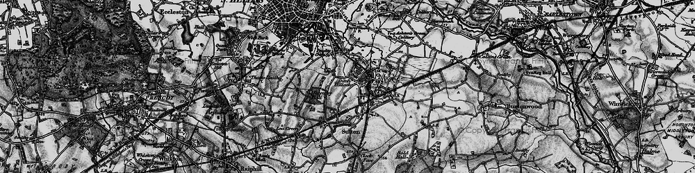 Old map of Peasley Cross in 1896