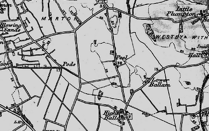Old map of Peel in 1896