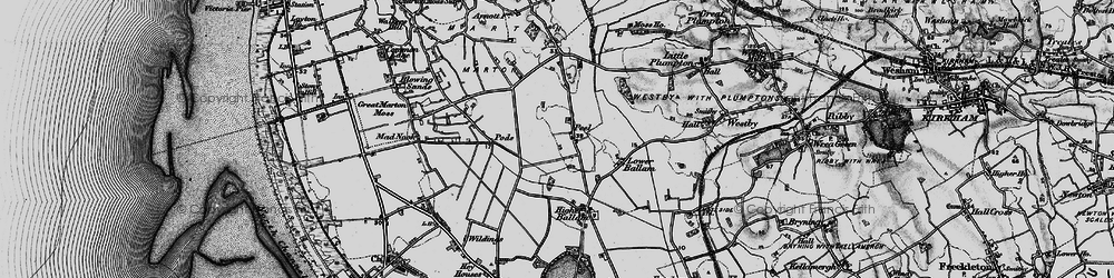 Old map of Peel in 1896