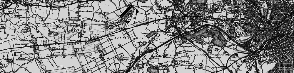 Old map of Barton Moss in 1896
