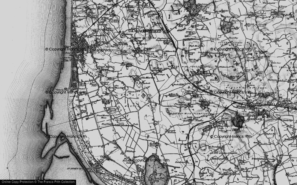 Old Map of Peel Hill, 1896 in 1896