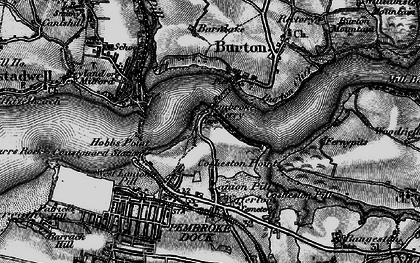 Old map of Pembroke Ferry in 1898