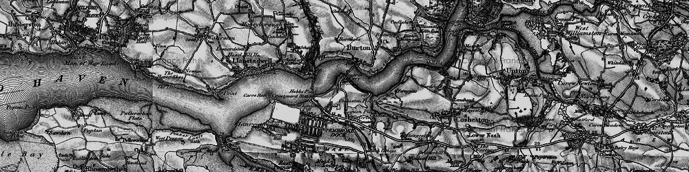 Old map of Pembroke Ferry in 1898