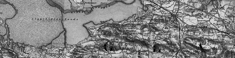 Old map of Pen-clawdd in 1897