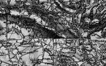 Old map of Pen-y-Ball Top in 1896