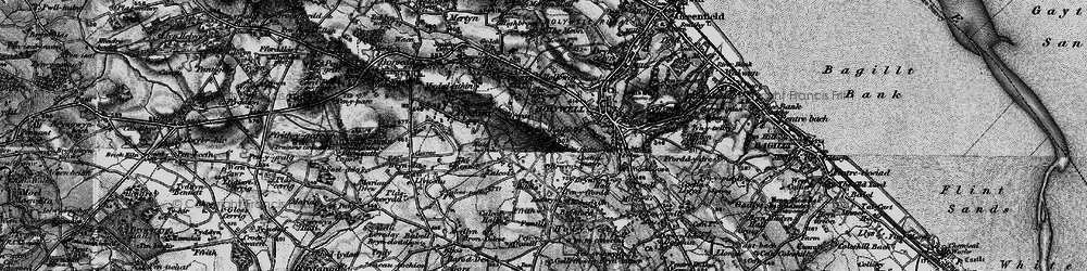Old map of Pen-y-Ball Top in 1896
