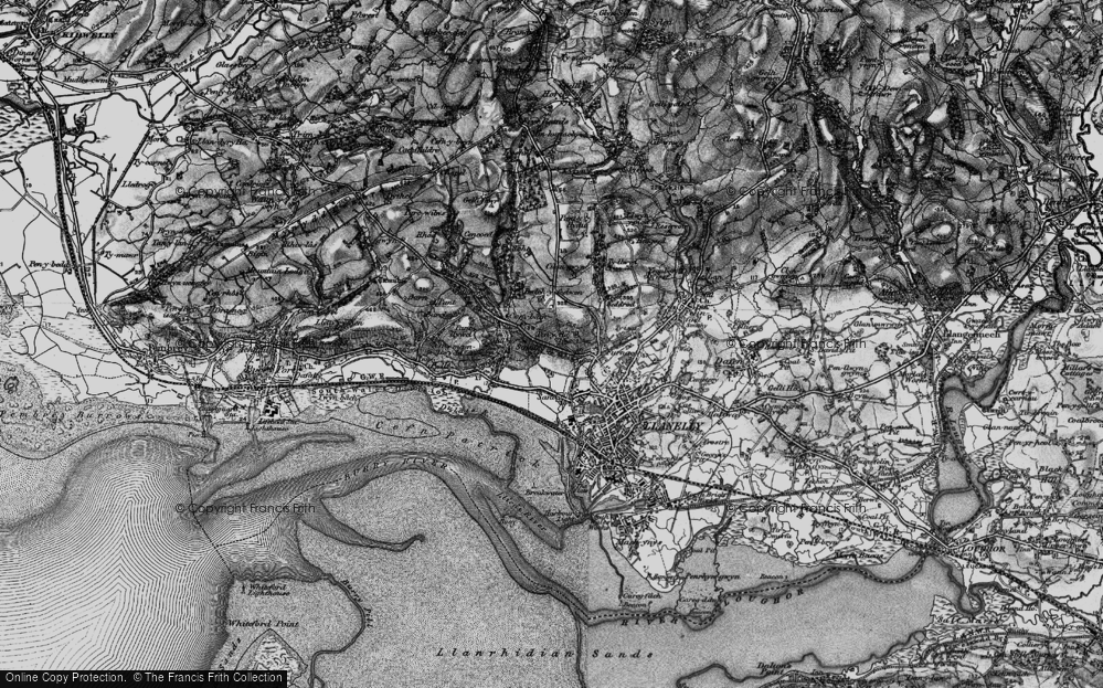 Old Map of Historic Map covering Stradey Castle in 1896