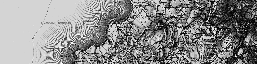 Old map of Bryn Geinach in 1898