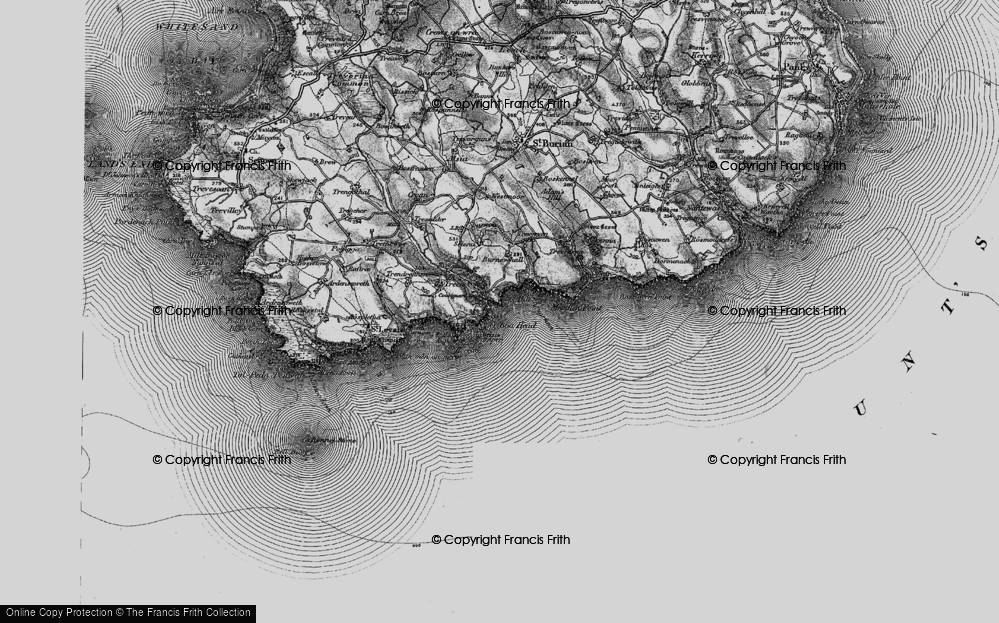 Old Map of Penberth Cove, 1895 in 1895