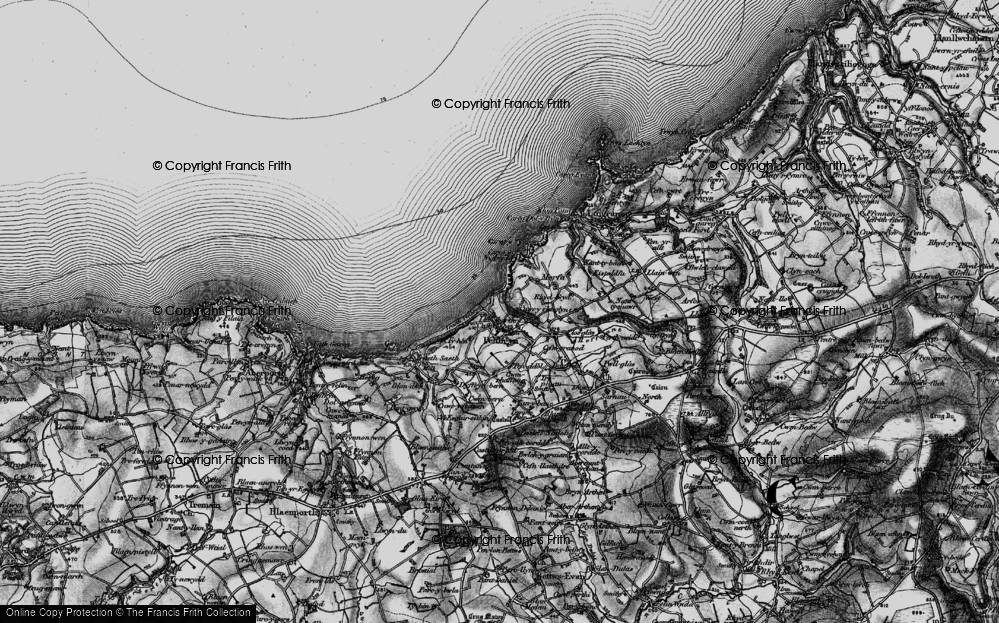 Old Map of Penbryn, 1898 in 1898
