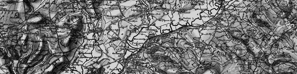 Old map of Pencarreg in 1898