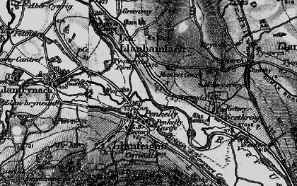 Old map of Pencelli in 1897