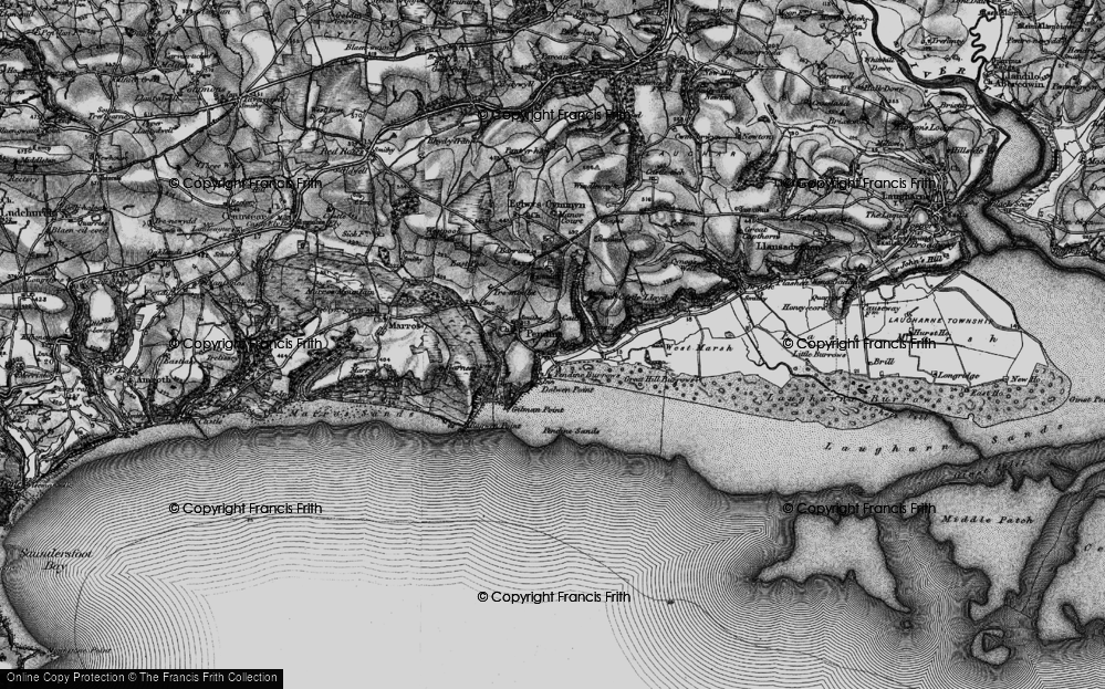 Old Map of Pendine, 1898 in 1898
