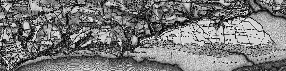 Old map of Pendine in 1898