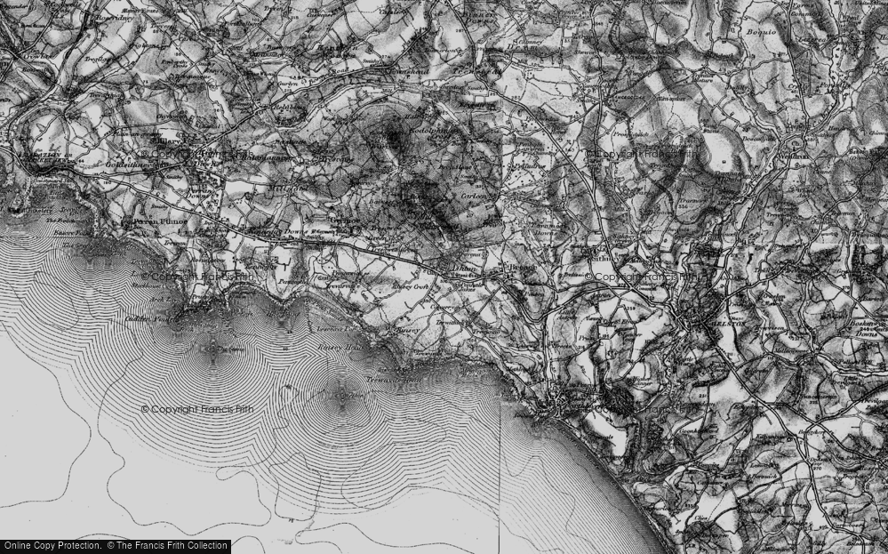 Old Map of Penhale Jakes, 1895 in 1895